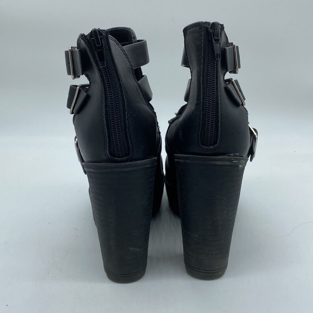 Charlotte Russe Platform Ankle Booties Buckle Black Womens Size 8 - Picture 3 of 16